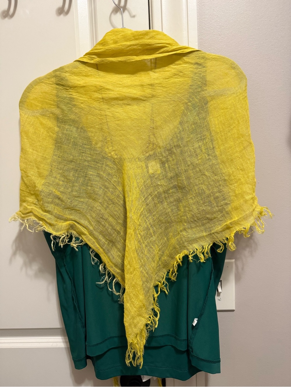 Eileen Fisher Bright Yellow Lightweight Triangular Scarf Wrap - Picture 2 of 3